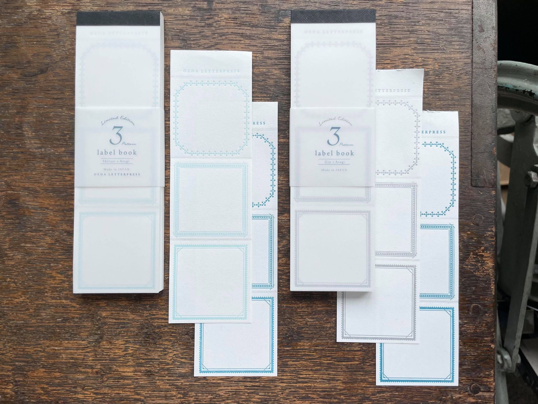Oeda Letterpress Summer Limited Edition 3 Pattern Label Book: Frame (2 Colours) - Smidapaper Ikigai Shop