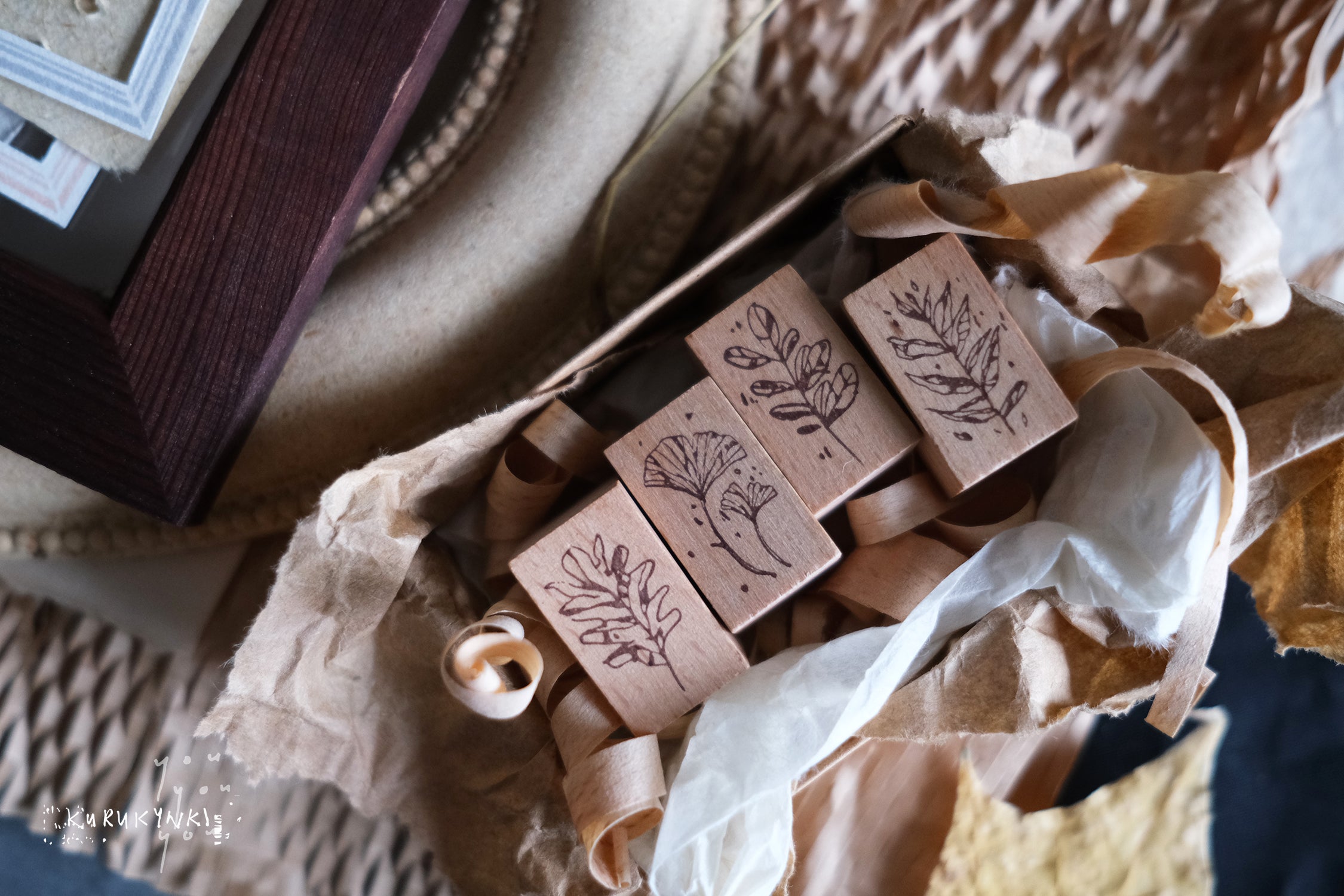 Kurukynki You:S.7 Mini Leaves Rubber Stamp Set (set of 4) - Smidapaper Ikigai Shop