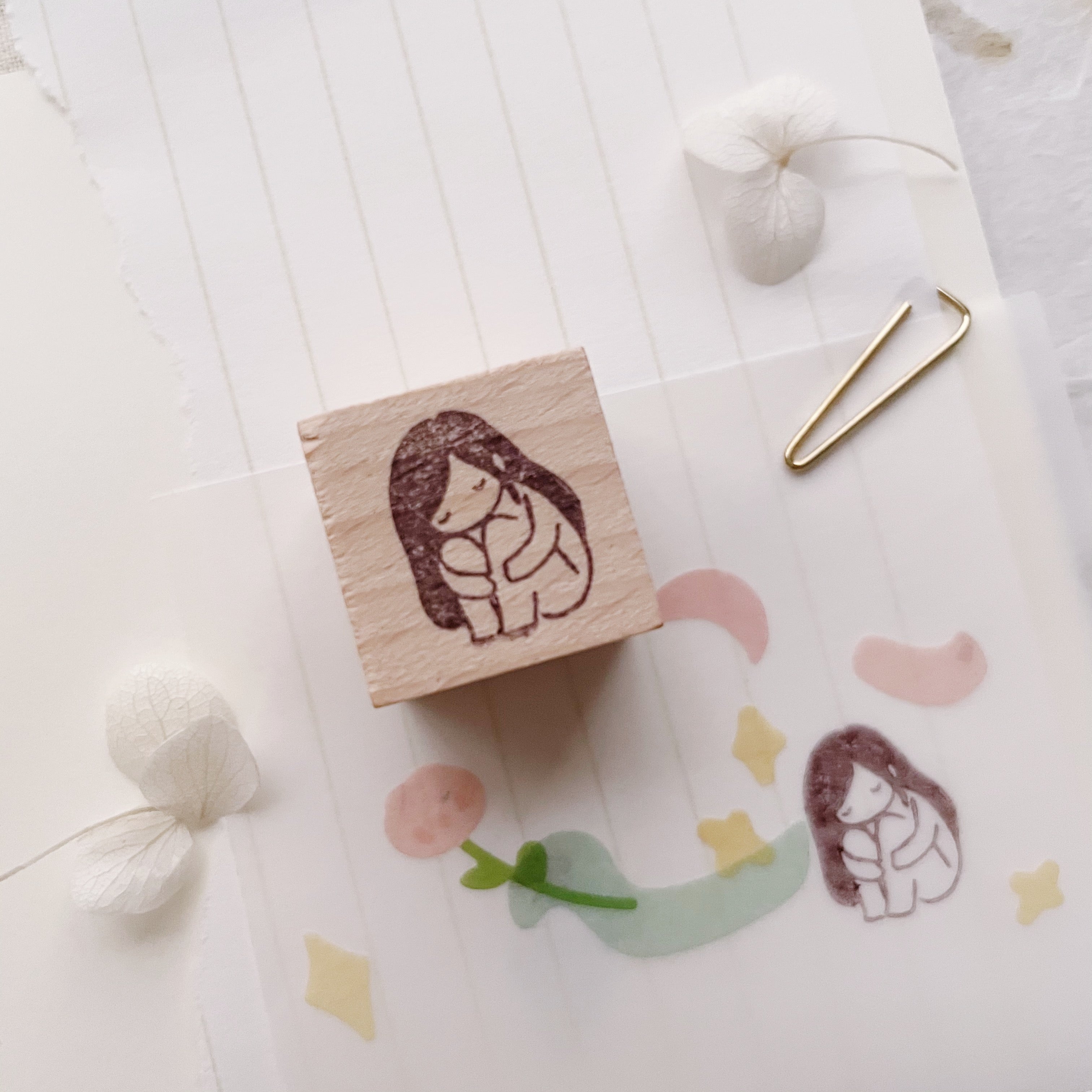 msbulat Slow Down: Listen to Your Heart Rubber Stamp - Smidapaper Ikigai Shop
