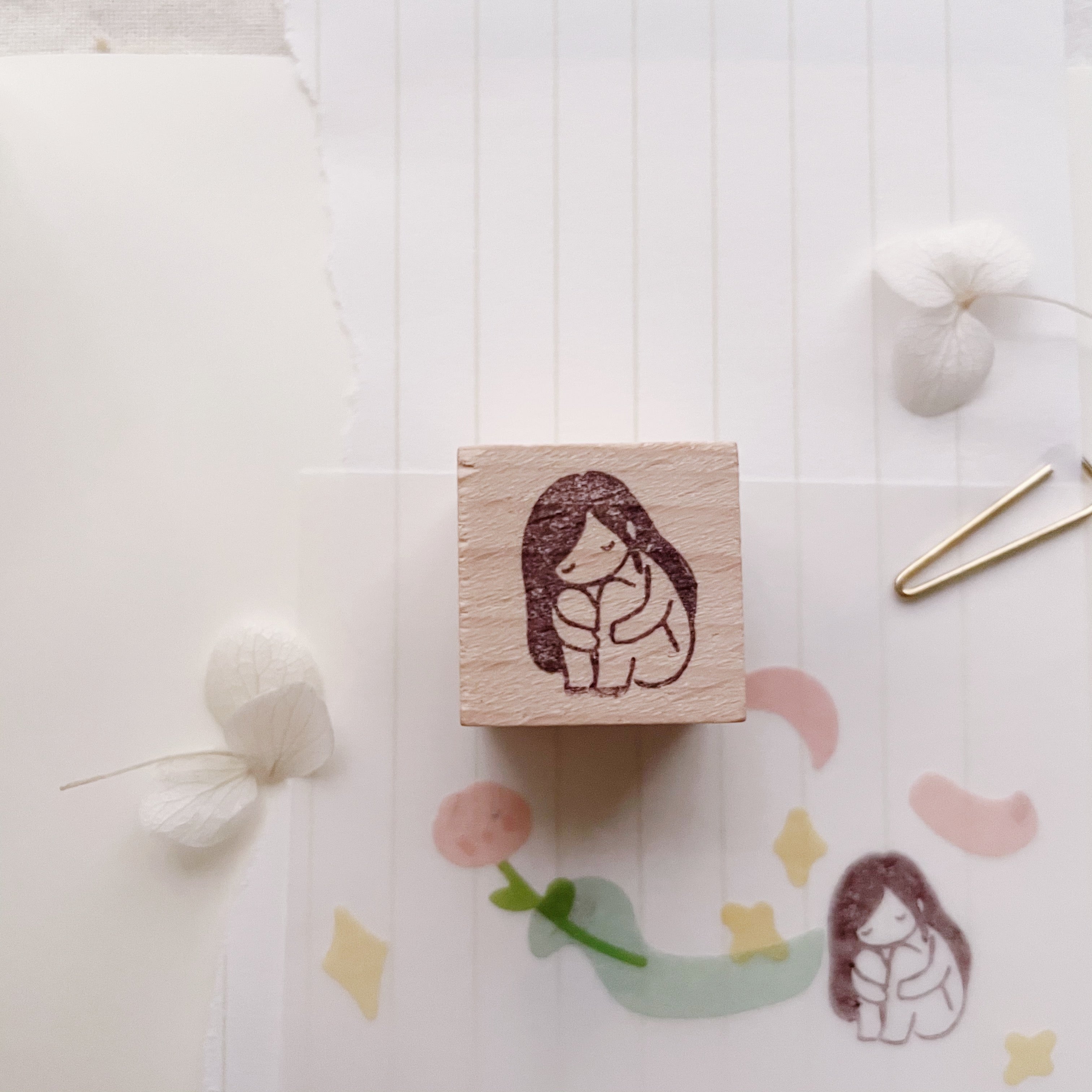 msbulat Slow Down: Listen to Your Heart Rubber Stamp - Smidapaper Ikigai Shop