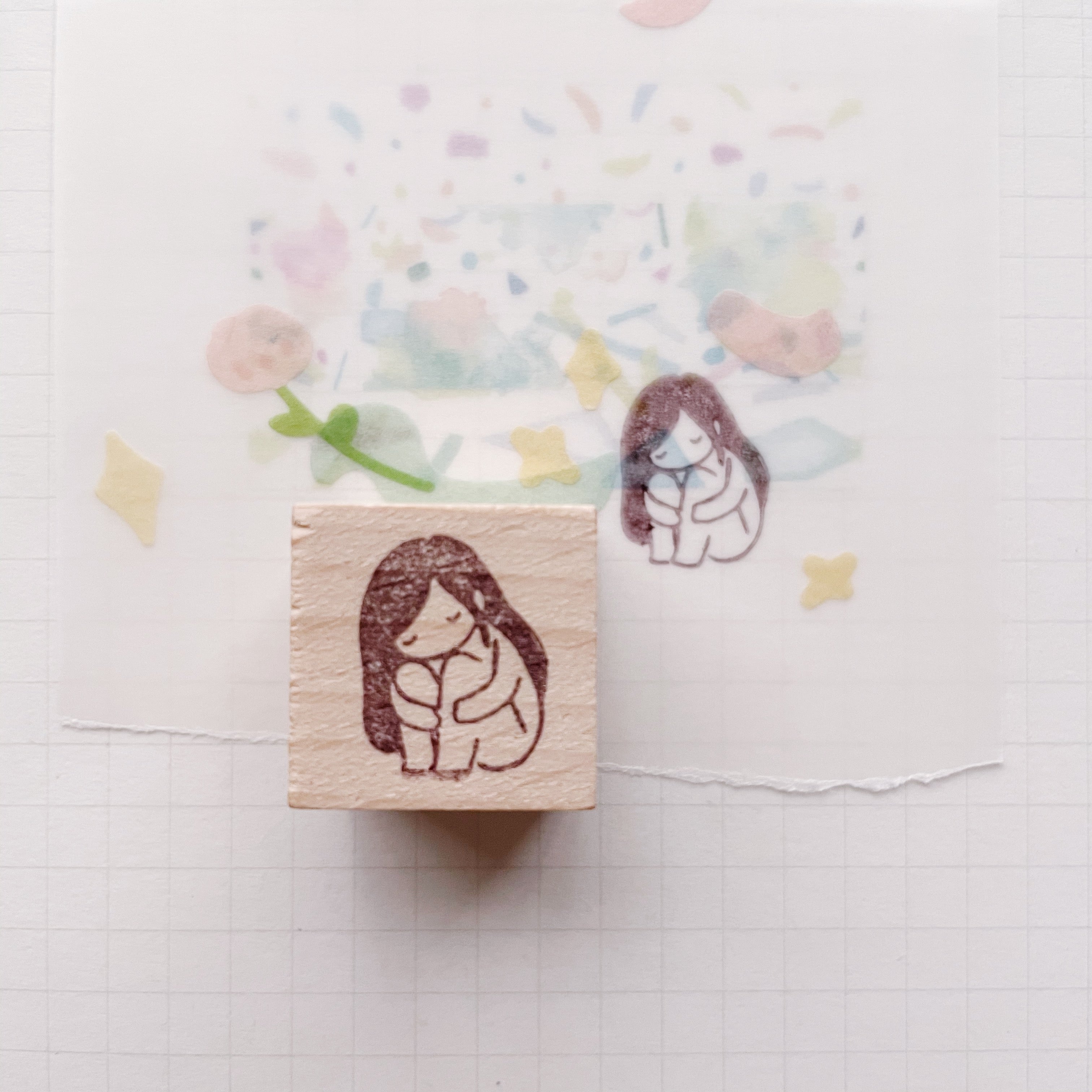 msbulat Slow Down: Listen to Your Heart Rubber Stamp - Smidapaper Ikigai Shop