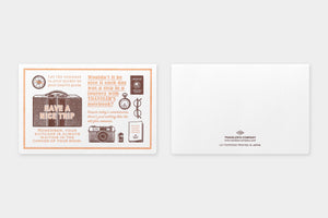 Traveler's Factory Travel Tools Letterpress Greeting Card Brown - Smidapaper Ikigai Shop