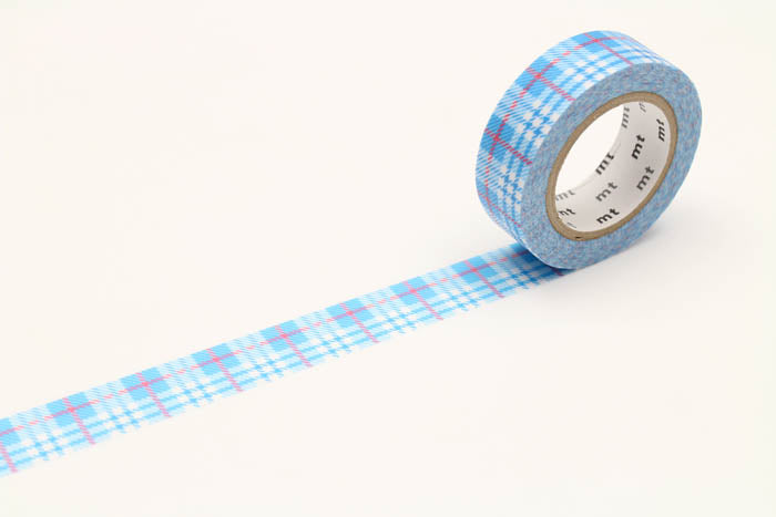MT Washi Tape - Check Light Blue MT01D421 - Smidapaper Ikigai Shop
