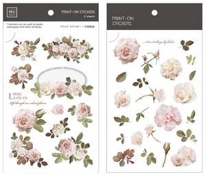 MU Print-On Stickers-034 Classical Roses - Smidapaper Ikigai Shop