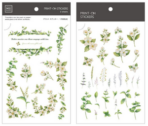 MU Print-On Stickers-035 Mint and Jasmine - Smidapaper Ikigai Shop