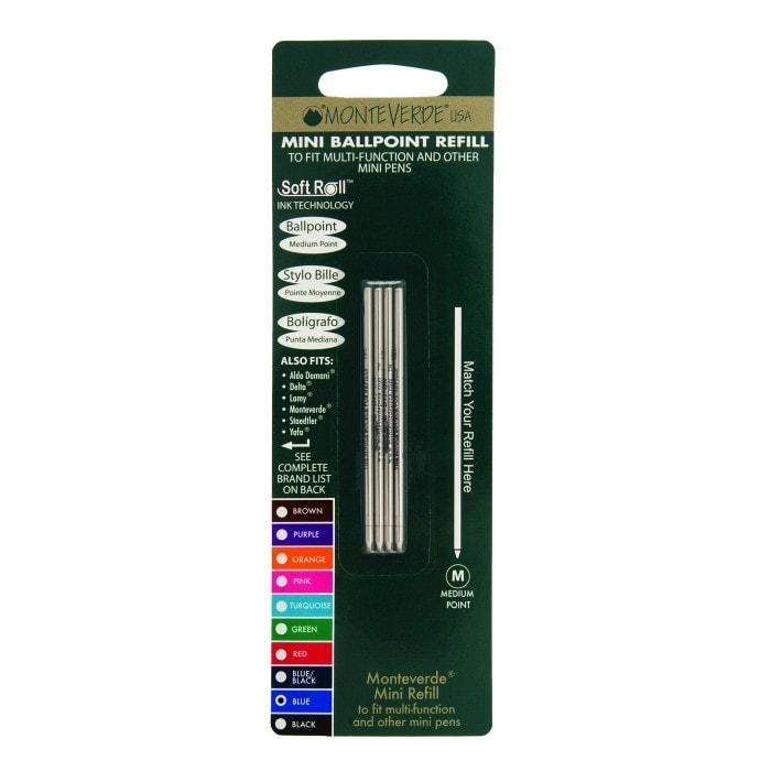 Monteverde USA Mini Ballpoint Refill Medium Point (Set of 4) - Smidapaper Ikigai Shop