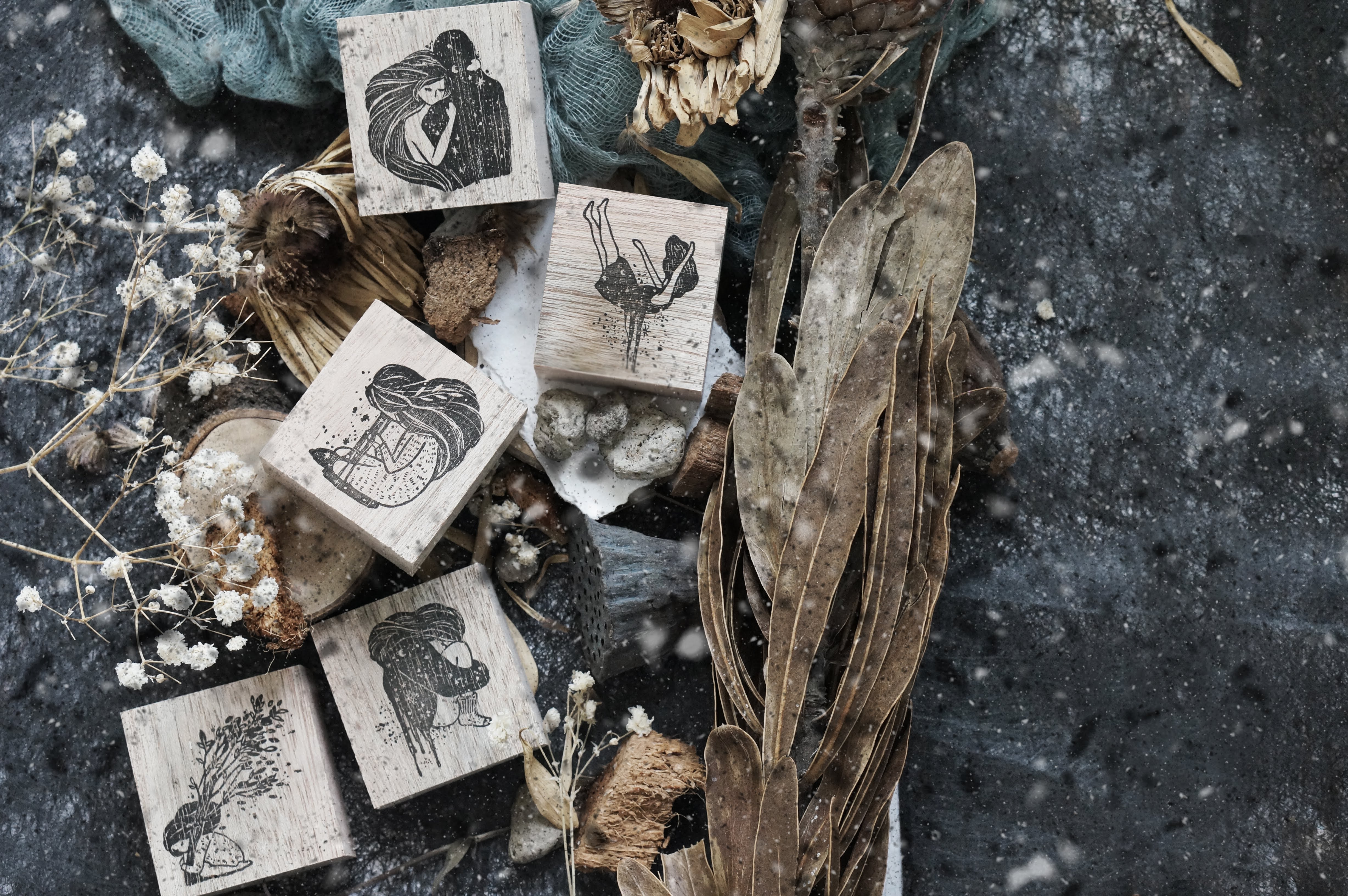 Black Milk Project Melancholy: Tears Rubber Stamps