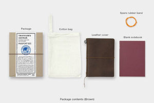 Traveler's Notebook - Passport Size - Brown Leather - Smidapaper Ikigai Shop
