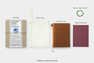 Traveler's Notebook - Passport Size - Camel Leather - Smidapaper Ikigai Shop