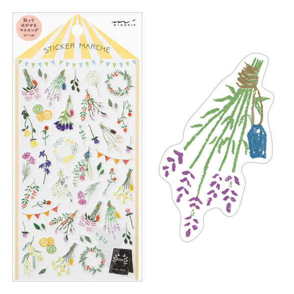 Midori Marche Stickers | Dried Flower - Smidapaper Ikigai Shop