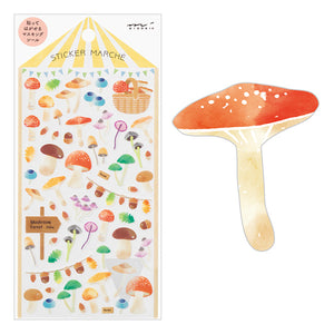 Midori Marche Stickers | Mushroom - Smidapaper Ikigai Shop