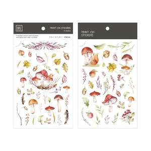 MU Print-On Stickers-094 Mushrooms - Smidapaper Ikigai Shop