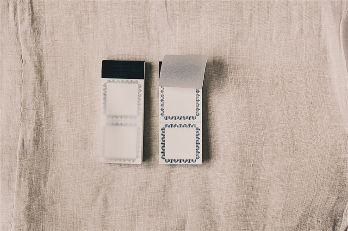 Letterpress Label Book (Dark Blue) - Smidapaper Ikigai Shop