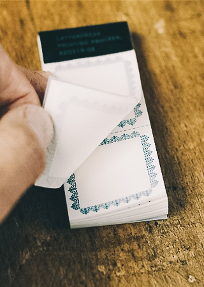 Letterpress Label Book (Dark Blue) - Smidapaper Ikigai Shop