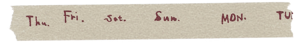 Classiky Weekly Beige Washi (15mm x 15m) - Smidapaper Ikigai Shop