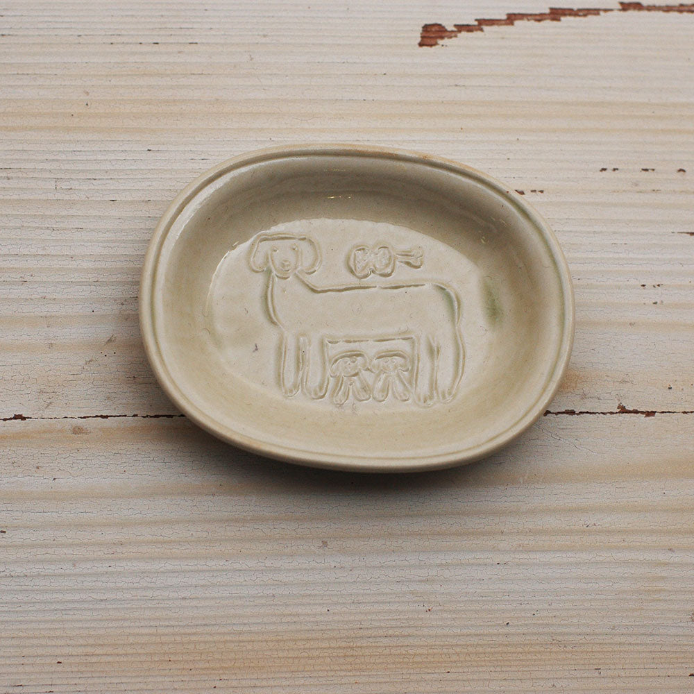 Classiky Toranekobonbon Oval Small Dish: Dog (2 colours) - Smidapaper Ikigai Shop