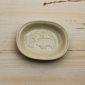 Classiky Toranekobonbon Oval Small Dish: Lion (2 colours) - Smidapaper Ikigai Shop