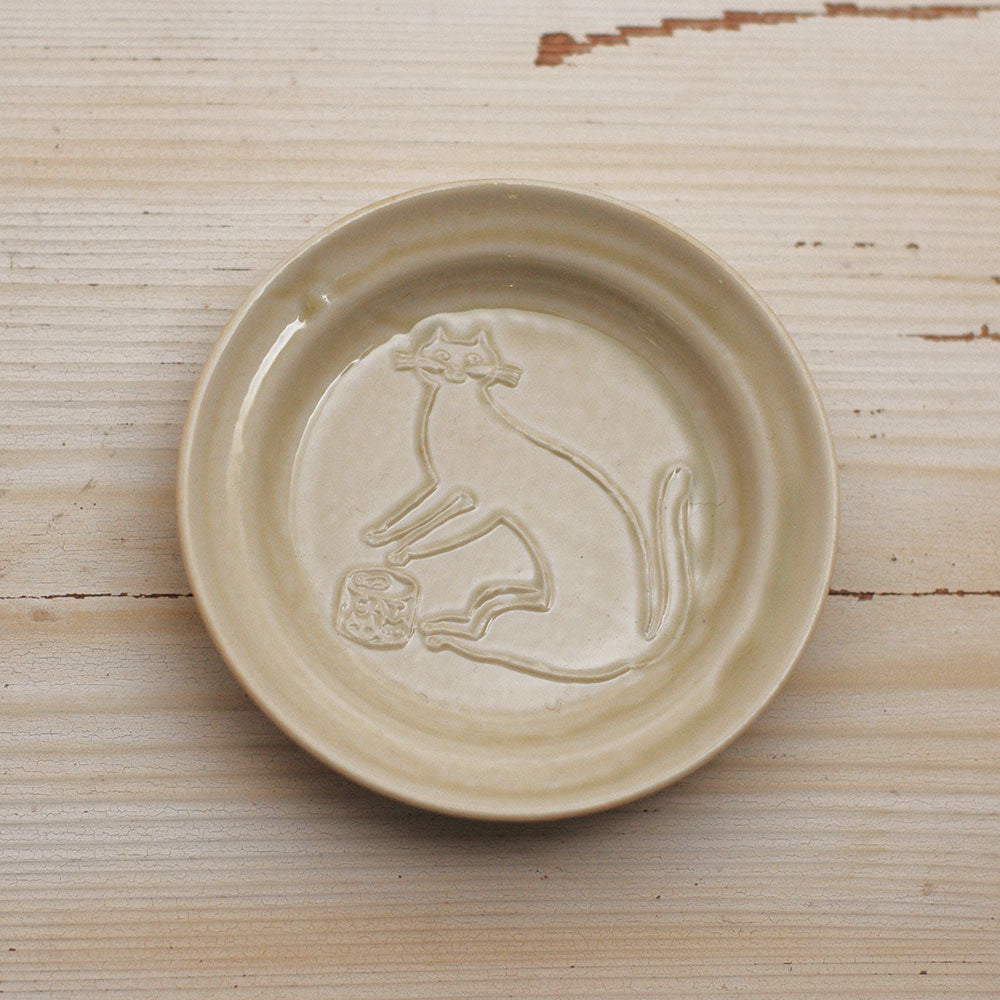 Classiky Toranekobonbon Round Small Dish: Cat (2 colours) - Smidapaper Ikigai Shop