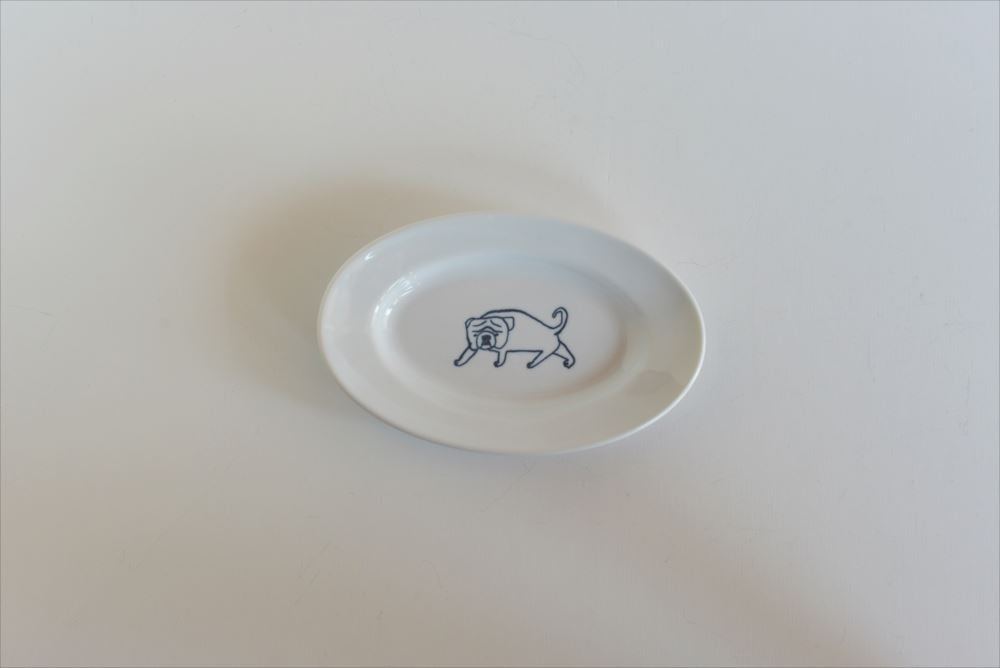 Classiky Toranekobonbon Oval Plate Small (Cat/Dog) - Smidapaper Ikigai Shop