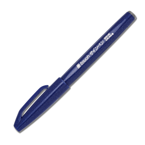 Pentel - Fude Touch Brush Pen - Blue - Smidapaper Ikigai Shop