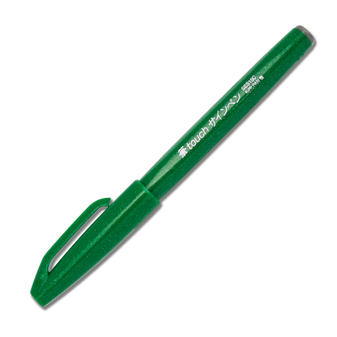 Pentel - Fude Touch Brush Pen - Green - Smidapaper Ikigai Shop