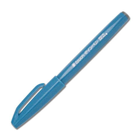 Pentel - Fude Touch Brush Pen - Sky Blue - Smidapaper Ikigai Shop