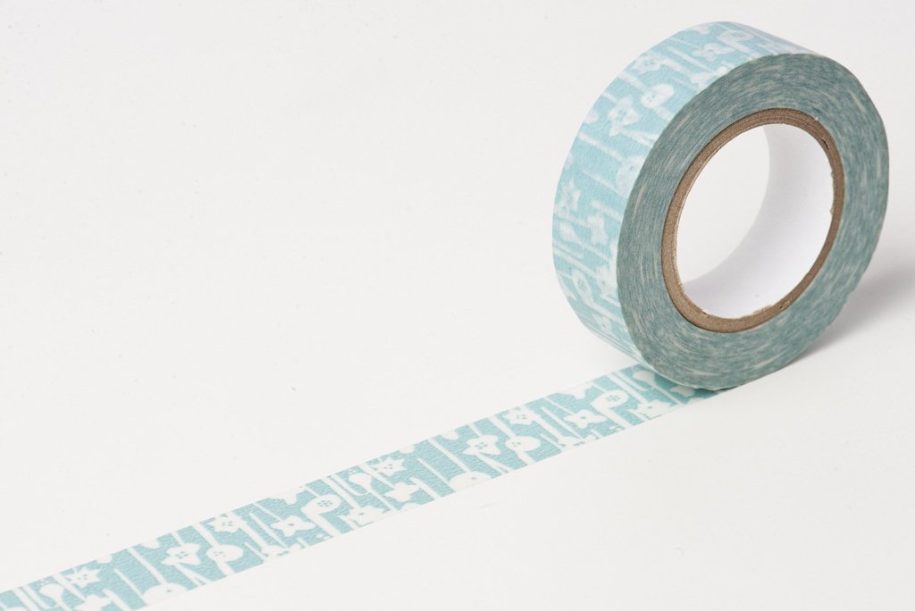 Classiky Small Flower Blue Washi Tape (15mm x 15m) - Smidapaper Ikigai Shop