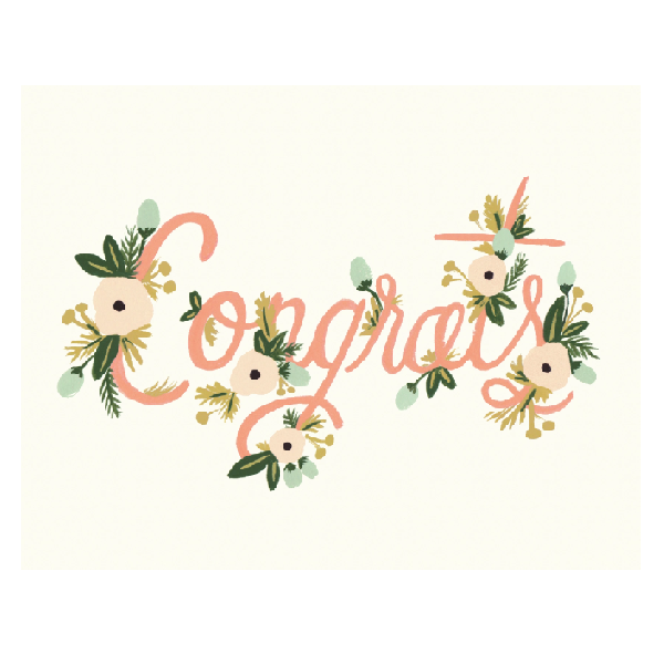 RIFLE PAPER Co. - Congrats Floral Card - Smidapaper Ikigai Shop