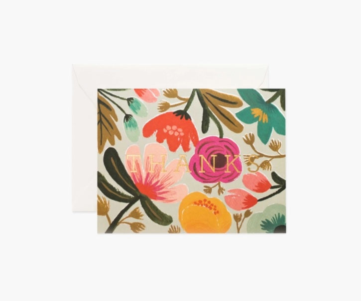 RIFLE PAPER Co. - Gold Floral Thanks Card - Smidapaper Ikigai Shop