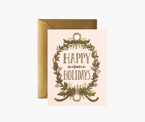 RIFLE PAPER Co. - Golden Garland Happy Holidays Card - Smidapaper Ikigai Shop