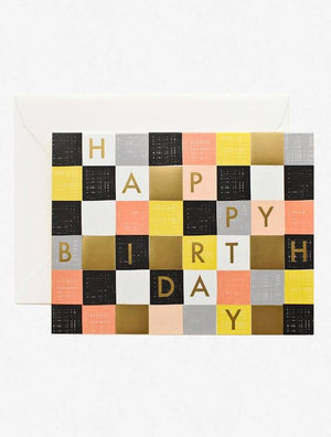 RIFLE PAPER Co. - Checkered Birthday Card - Smidapaper Ikigai Shop