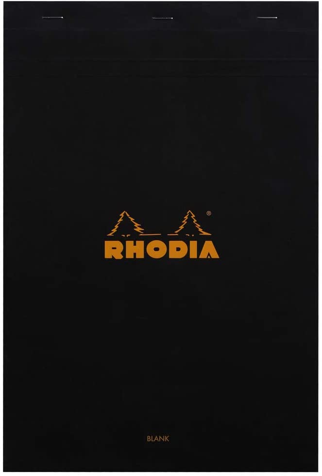 Rhodia - No. 19 Staplebound Blank Pad - Black - Smidapaper Ikigai Shop