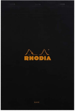 Rhodia - No. 19 Staplebound Blank Pad - Black - Smidapaper Ikigai Shop