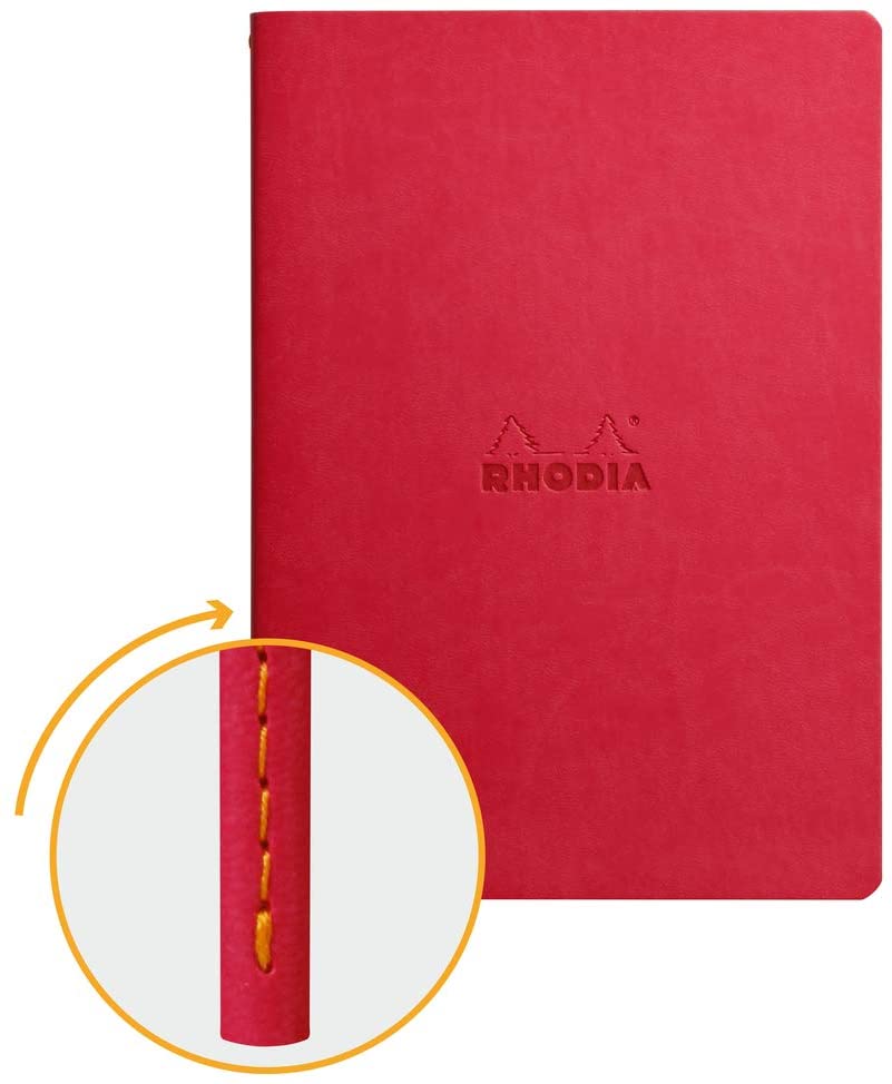 Rhodia - Sewn Spine Rhodiarama Dot Grid Notebook - Poppy - Smidapaper Ikigai Shop