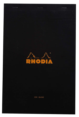 Rhodia - No 18 Top Staplebound Plain Black - Smidapaper Ikigai Shop