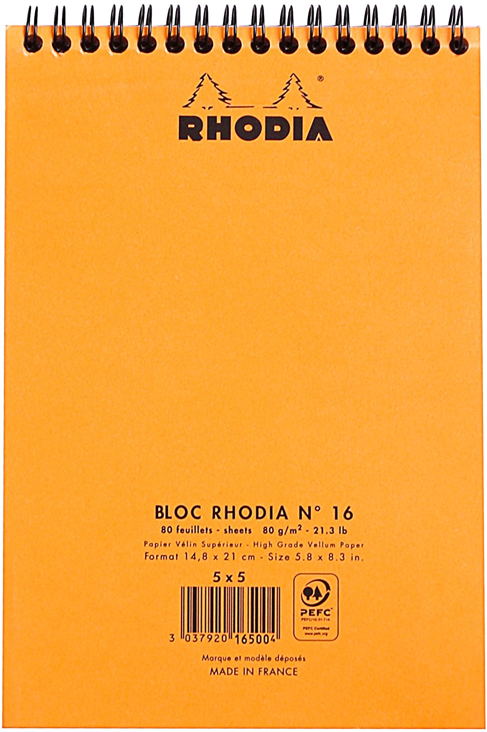 Rhodia - No 16 Top Wirebound Grid Orange - Smidapaper Ikigai Shop