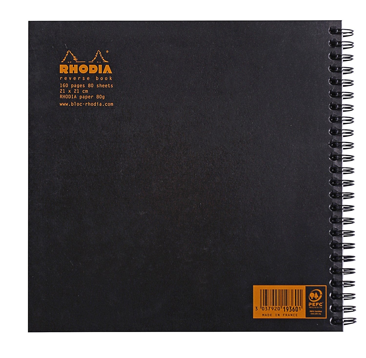 Rhodia - Reverse book Grid Black - Smidapaper Ikigai Shop