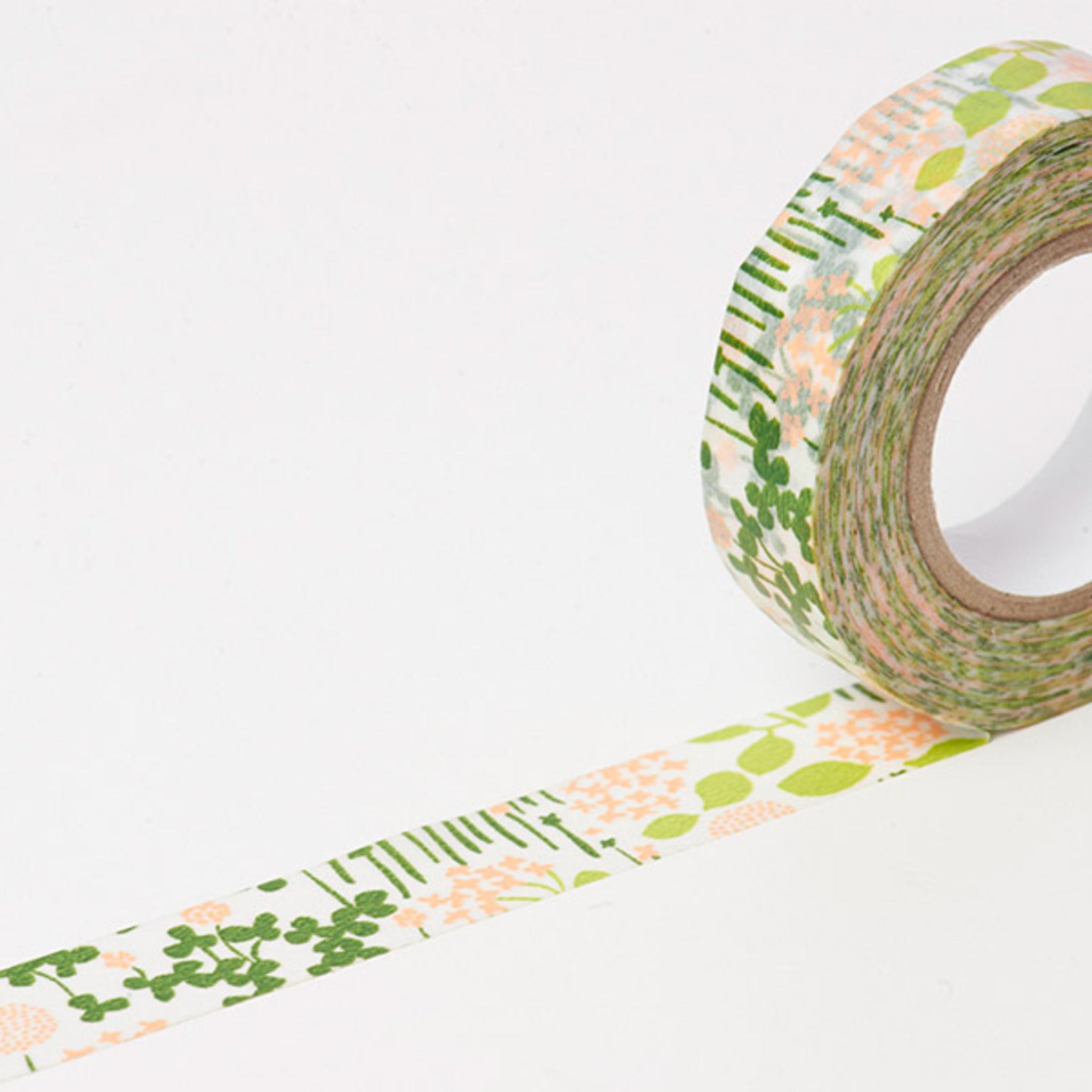 Classiky Little Garden Green Washi Tape (15mm x 15m) - Smidapaper Ikigai Shop