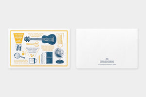 Traveler's Factory Travel Tools Letterpress Greeting Card Blue - Smidapaper Ikigai Shop