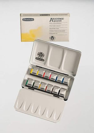 Schmincke Akademie Aquarell Compact metal box with 12 half pans - Smidapaper Ikigai Shop