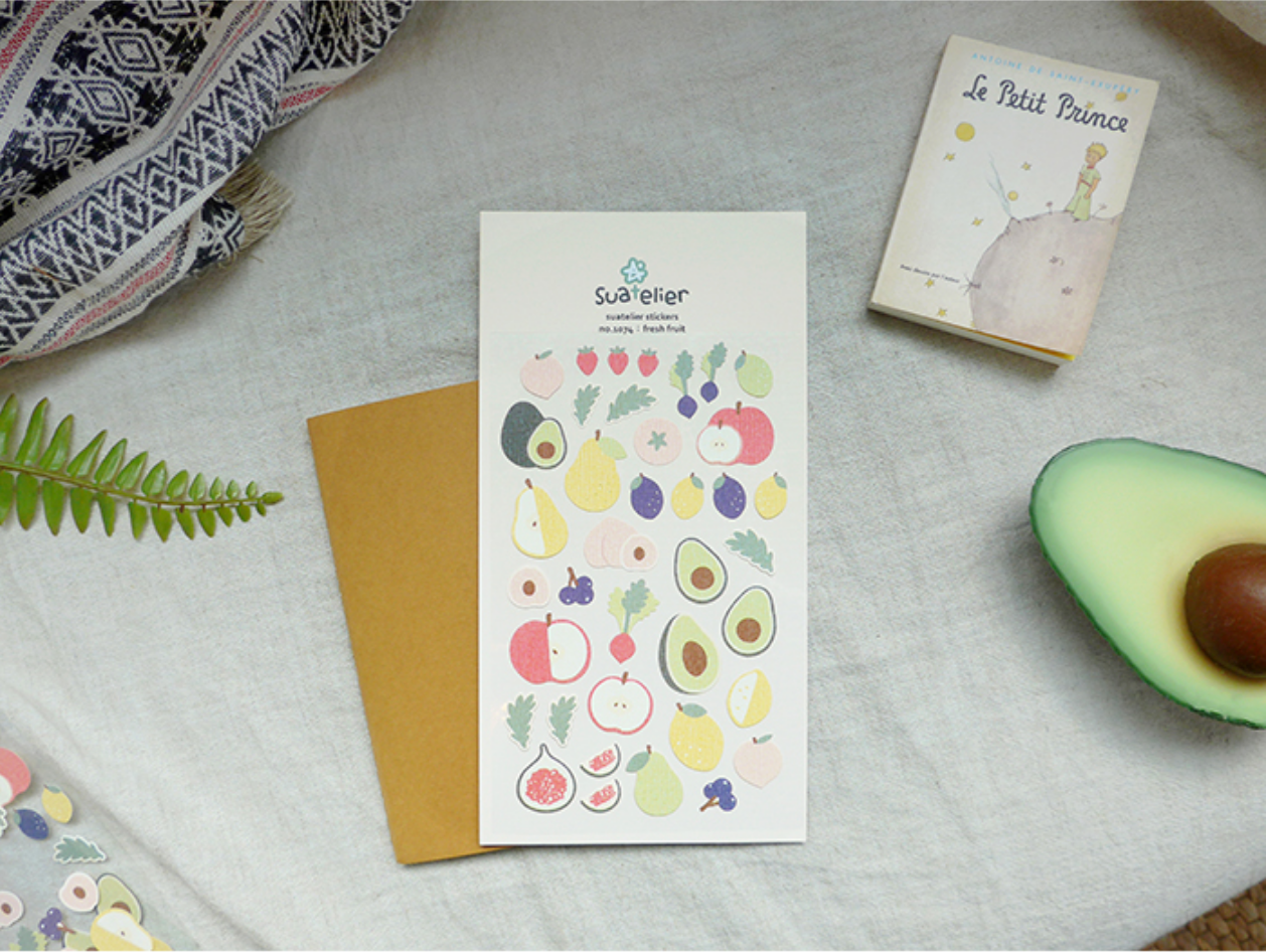 Suatelier Fresh Fruits Stickers - Smidapaper Ikigai Shop