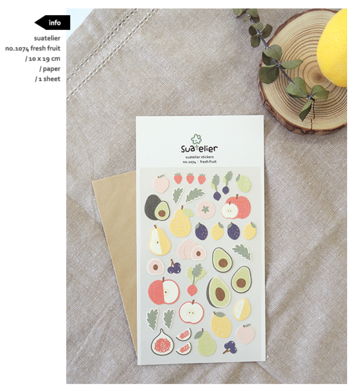 Suatelier Fresh Fruits Stickers - Smidapaper Ikigai Shop