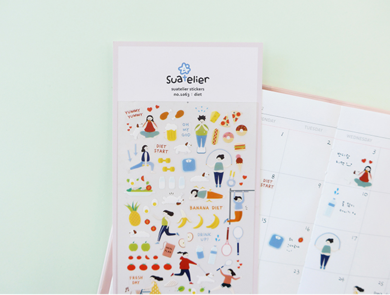 Suatelier Diet Stickers - Smidapaper Ikigai Shop