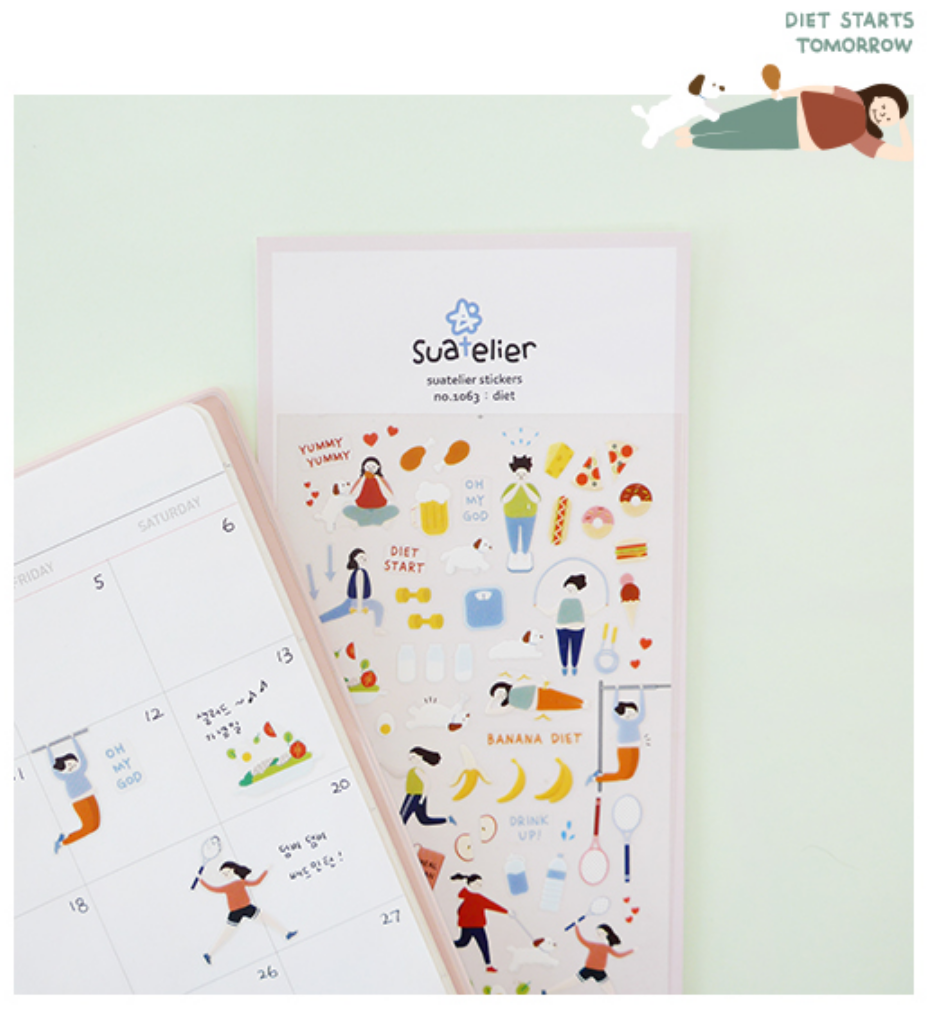 Suatelier Diet Stickers - Smidapaper Ikigai Shop