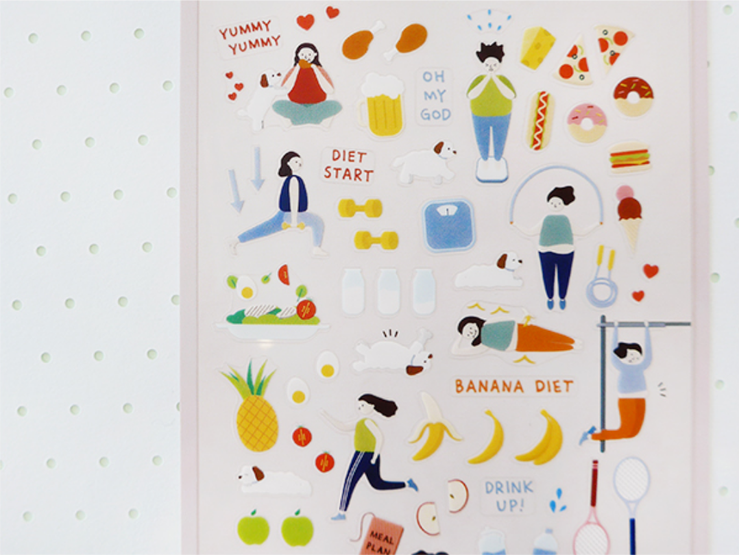 Suatelier Diet Stickers - Smidapaper Ikigai Shop