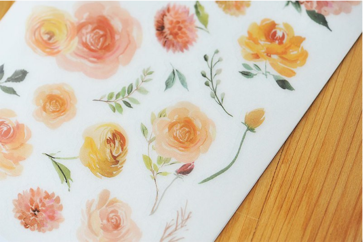MU Print-On Stickers-044 Sunshine Roses - Smidapaper Ikigai Shop
