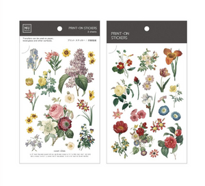 MU Print-On Stickers-046 Retro Flowers - Smidapaper Ikigai Shop