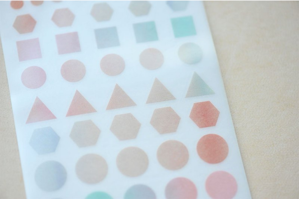 MU Print-On Stickers-042 Geometric Pastel Watercolour - Smidapaper Ikigai Shop