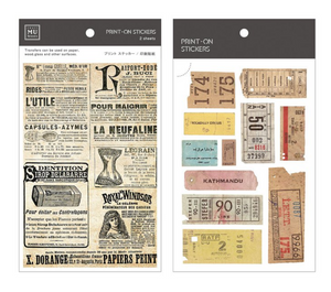 MU Print-On Stickers-047 Vintage Tickets - Smidapaper Ikigai Shop
