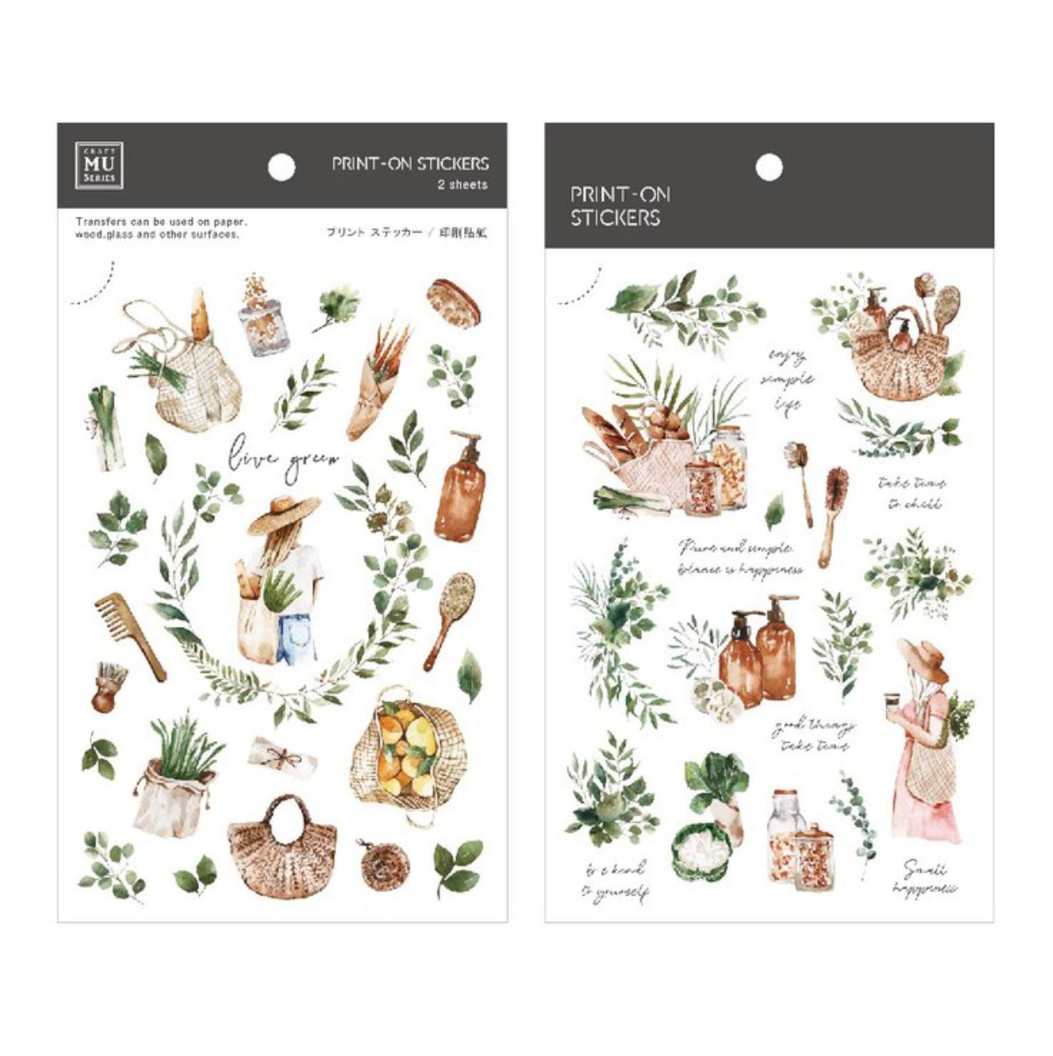 MU Print-On Stickers-115 Live, Grow - Smidapaper Ikigai Shop